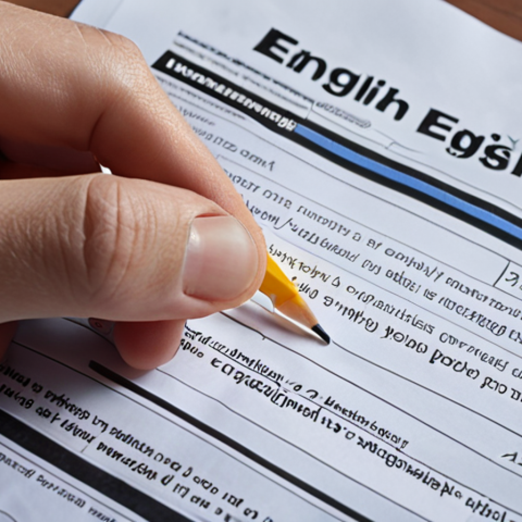 **Choosing the Right Question:** A person taking a business English exam, carefully reviewing the questions and strategically selecting the easiest ones to answer first. Focus on confidence and time management.