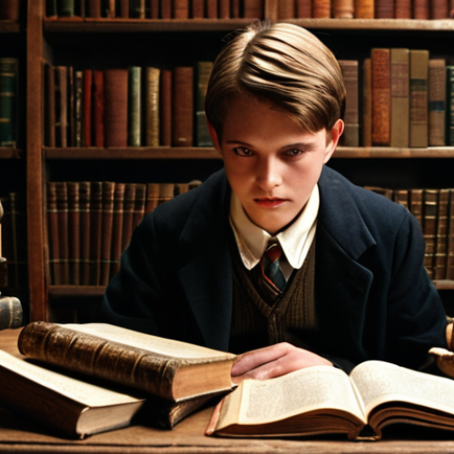 Home 24 Traditional Business English Learning**
"A dedicated student or professional, possibly from the 1990s or early 2000s, sits at a wooden desk, deeply focused on a pile of thick grammar textbooks and an open, well-worn dictionary. The scene conveys a sense of traditional, analog, and laborious rote learning. The room is dimly lit, reminiscent of an old library or study, with a vintage aesthetic. Emphasize the physical books and the solitary nature of learning. High detail, realistic, nostalgic feel."
2. **Prompt for