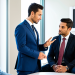 A diverse group of professional business executives, fully clothed in modest business suits, collaborating and communicating clearly in a modern, well-lit conference room. The atmosphere is professional and focused, emphasizing effective global communication. Perfect anatomy, correct proportions, natural poses, well-formed hands, proper finger count, natural body proportions. Professional photography, high quality, safe for work, appropriate content, family-friendly.