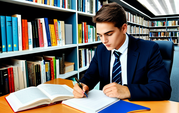 무역영어 시험 준비로 성장한 사례 - Business Vocabulary Learning**

"A student studying business English vocabulary, surrounded by books...