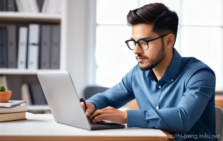 무역영어 학습 자료 제작과 효율적 활용 사례 연구 - **Prompt 1: Focused Online Learning Session**
    "A young, diverse professional (male or female) in...