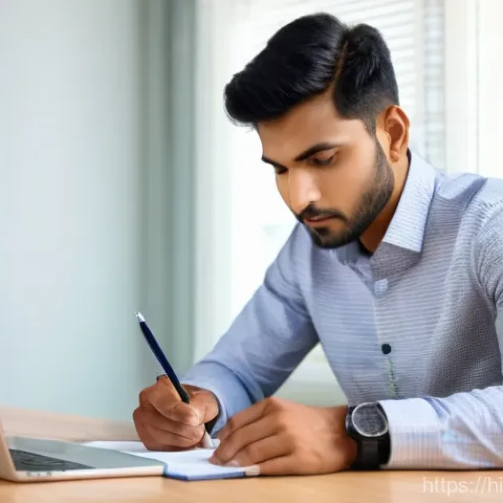 무역영어 공부의 동기 부여 방법 - **Prompt 1: Focused Learning and Aspiration**
    A young Indian professional, a man in his late 20s...