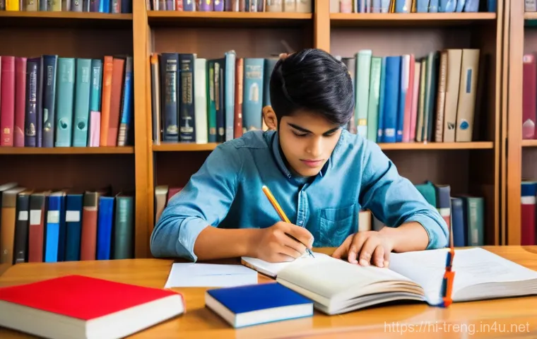 무역영어 필기시험 대비 주요 자료의 활용 분석 - **Prompt:** A diligent young adult, appearing around 18-22 years old, of South Asian ethnicity, is d...