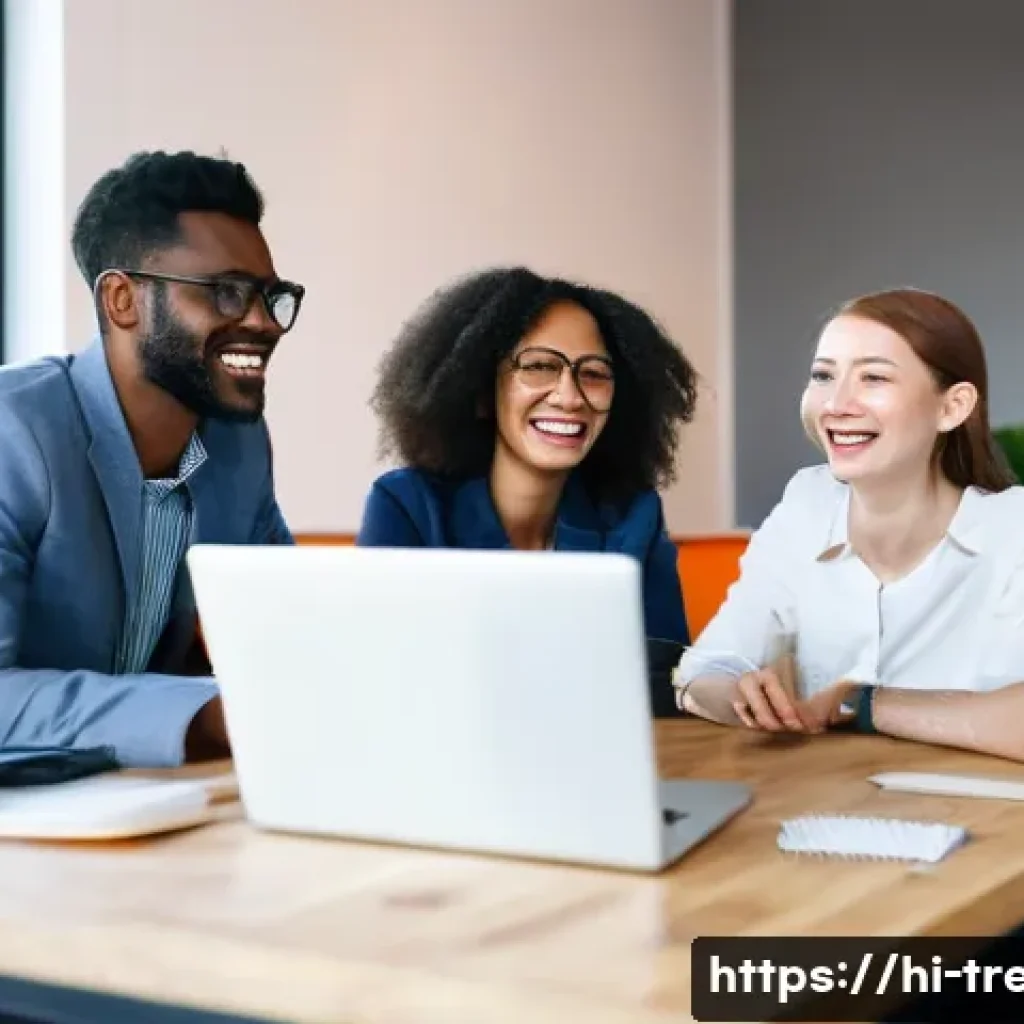 무역영어 학습 커뮤니티를 통해 성장한 사례 - **Prompt 1: Online Business English Community Collaboration**
    "A diverse group of young adults, ...