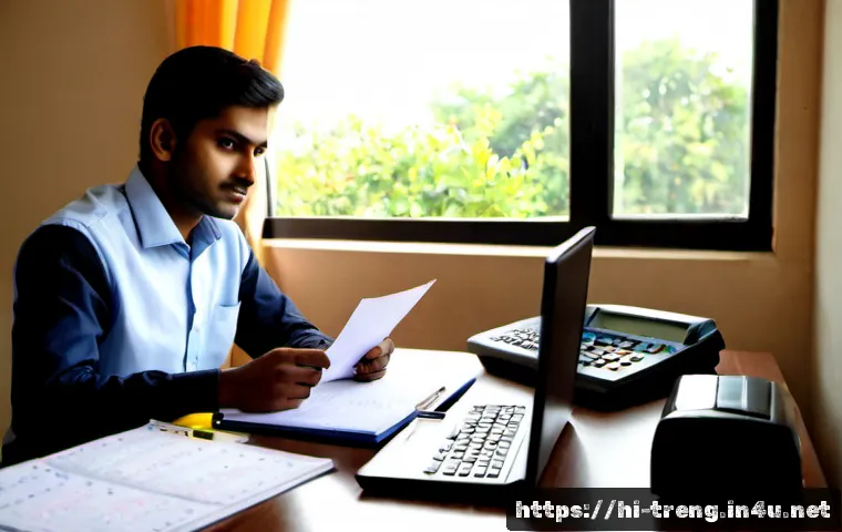 무역영어 실기시험 대비 과정에서 얻는 성과 - Photorealistic Indian young professional preparing for an international trade English practical exam...