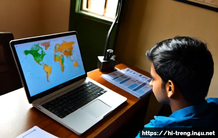 무역영어 학습법과 시간 관리의 중요성 - Photorealistic Indian university student studying international trade English at a tidy home desk, o...